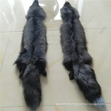 Factory price wholesale long hair fur fabric fur plate dyed large real silver fox fur pelt skin